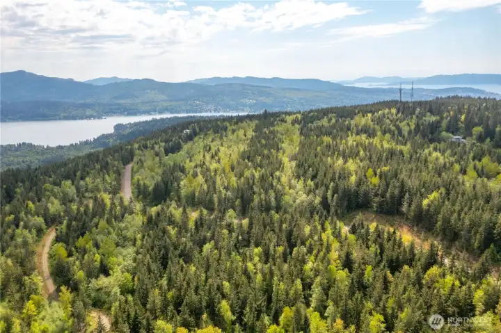 Aerial View from Lot 20 of Lake Whatcom from northern portion of the lot looking to the south