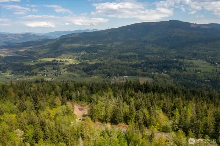Aerial View from Lot 20 looking east across Squalicum Valley to Stewart Mt.