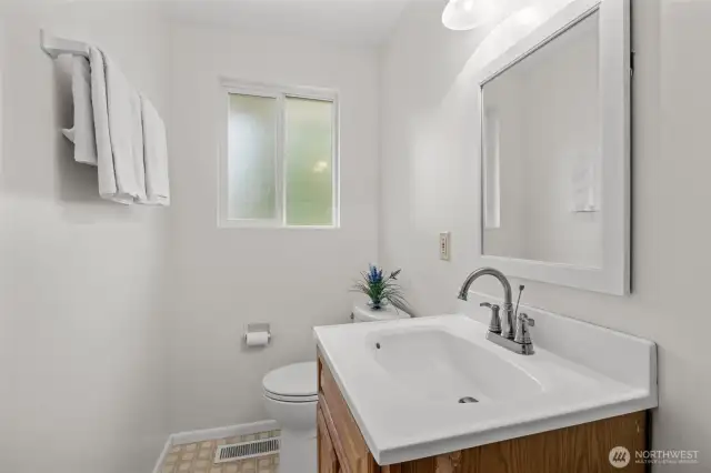 Half bath off family room