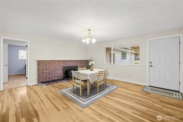 Living room with fireplace