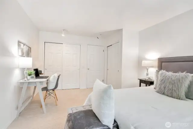 Primary bedroom with 2 closets