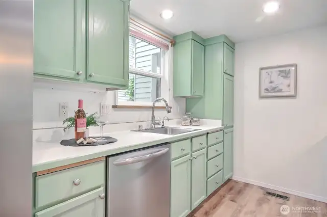 Light kitchen with window over sink