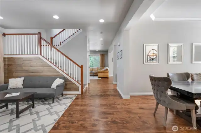 Hardwood flooring throughout both stories