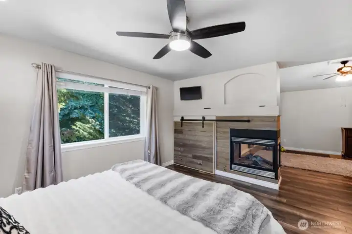 Primary suite has an large sitting room/flex space.