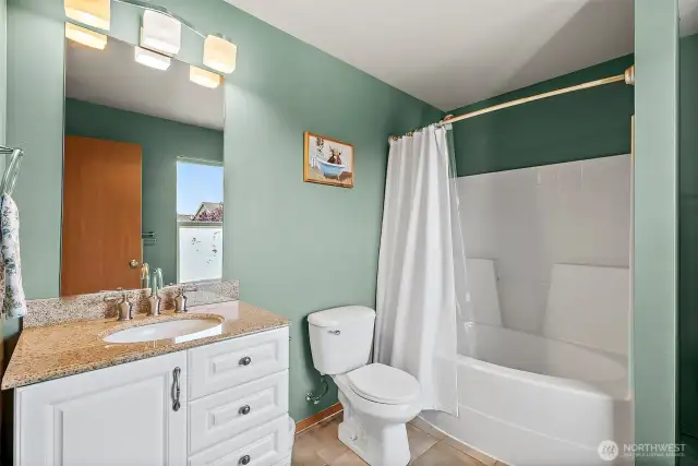 Primary bathroom with shower/tub combo