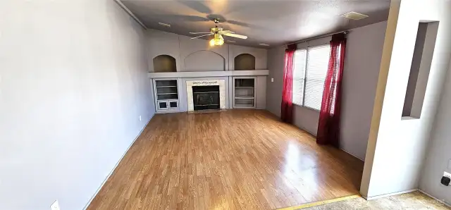 Living room with fireplace
