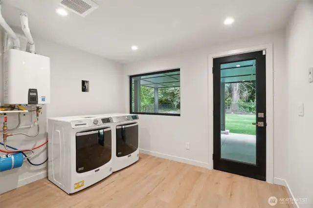 Lower level laundry room.