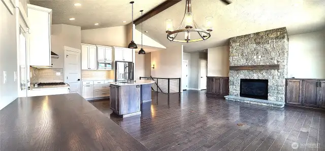 Living area from the corner where the wine chiller is located