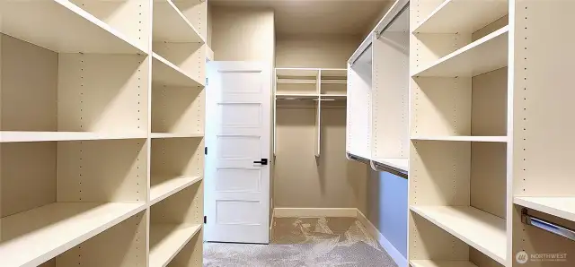 One end of the Primary walk-in closet