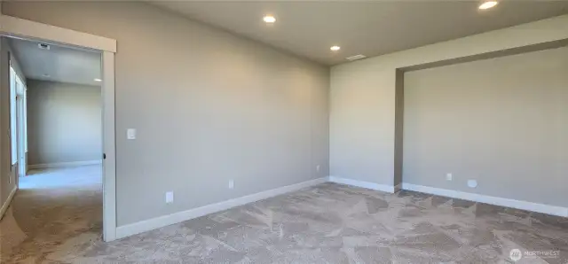 Bedroom 3 with walk-in closet off of downstairs rec room