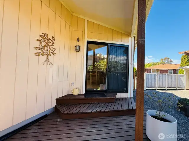 Slider entry into the kitchen