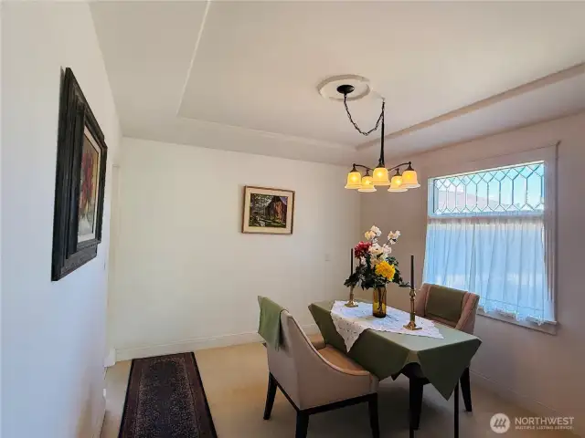 Spacious dining room.