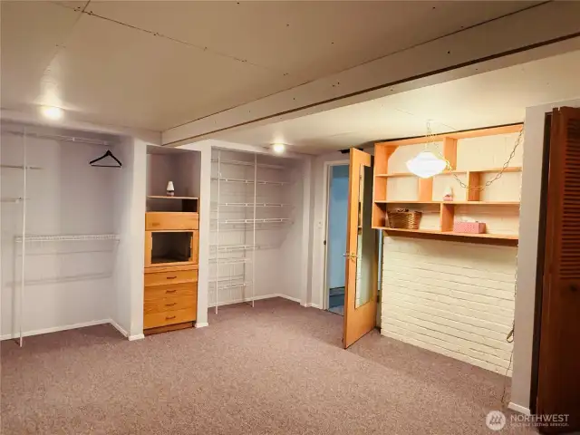 Other angle of the basement bedroom (has no window.)