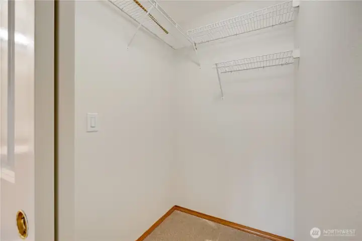 Walk-in closet ready to organize your world.