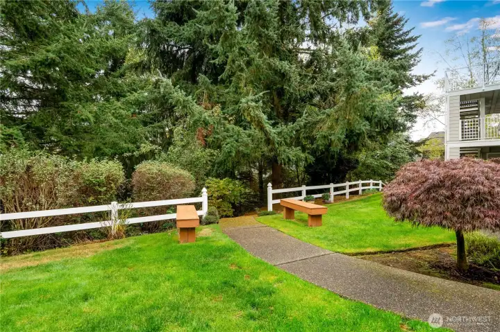 Private greenbelt views that invite you to breathe and relax.
