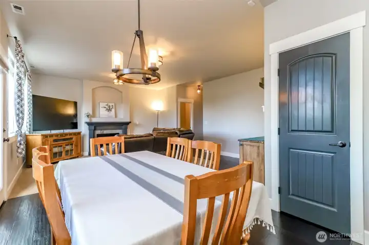 tv and family room are visible from the kitchen