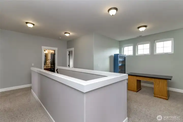 landing at the top of the stairs