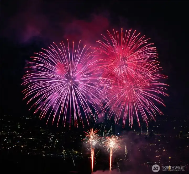 Enjoy fireworks on New Years Eve, 4th of July, and most recently, when the Seahawks won the Super Bowl!