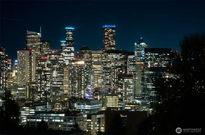 Downtown twinkling lights