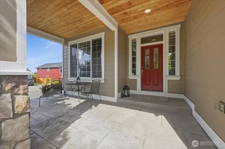 Enjoy cool breeze on oversize front patio.
