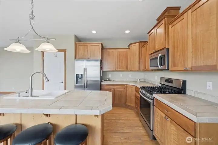Plenty of Countertop space, Cabinets and closet pantry.