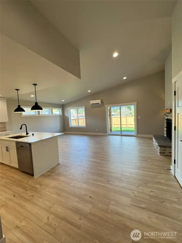 Open concept living/kitchen/dining