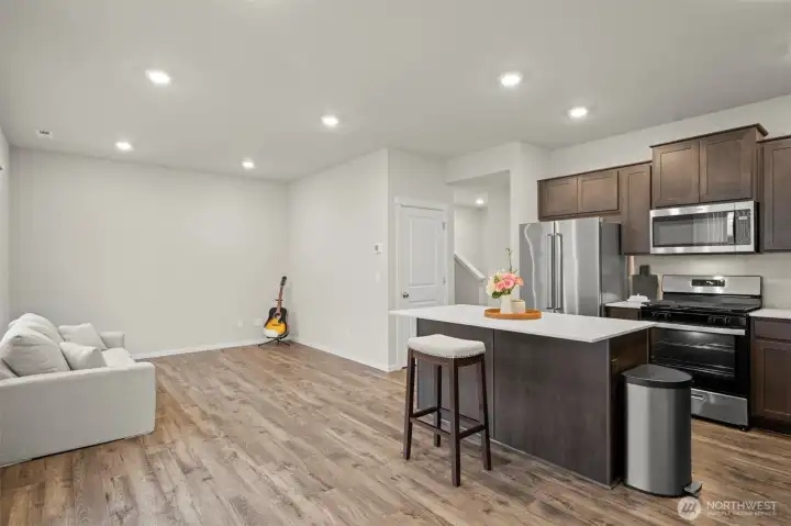 Open concept dining and living space