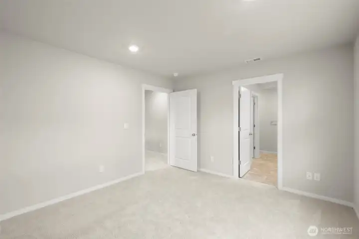 Generously sized primary bedroom