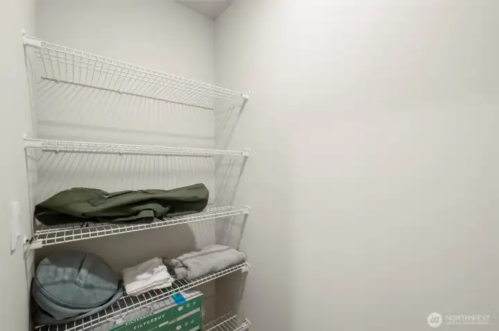 Walk-in up stairs linen closet