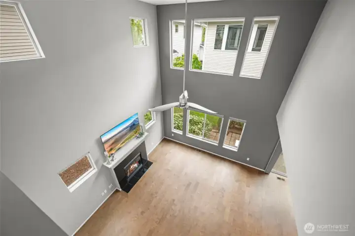 View of Living Room from Loft