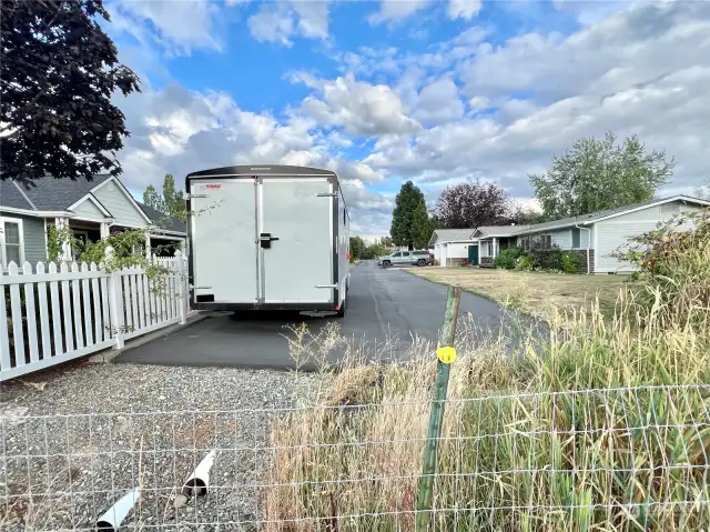 Boundary of the property is the fenceline - looking east onto Fieldcrest Place.