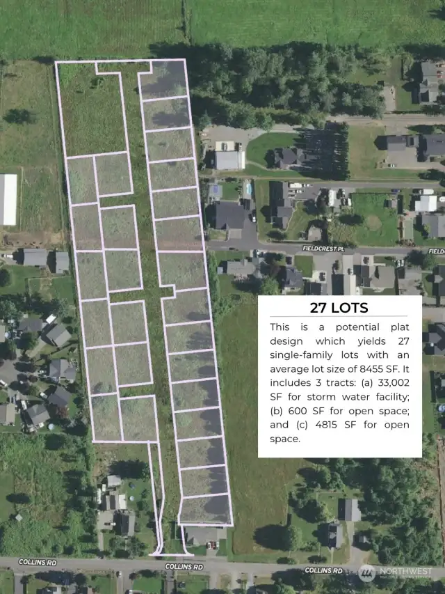 Potential Plat Design with 27 Single-Family Lots.