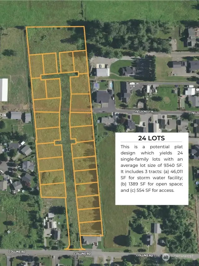 Potential Plat Design with 24 Single-Family Lots.