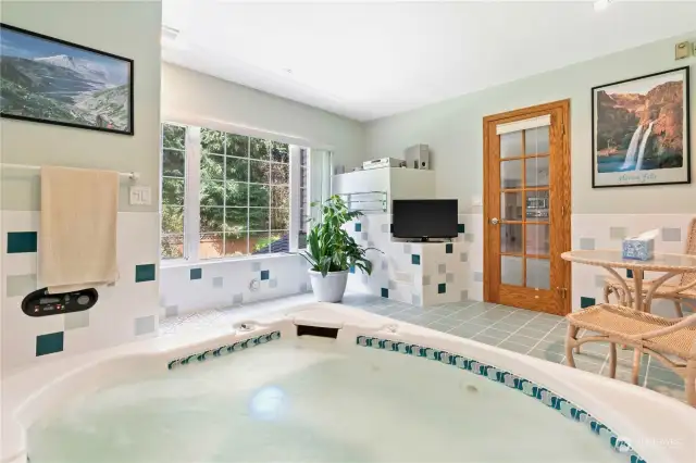 Spa room with shower could be converted to a full main floor bathroom
