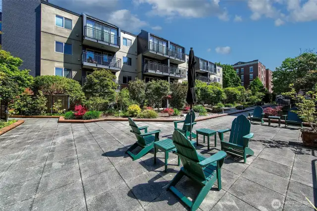 Additional seating area for sitting in the sunshine.