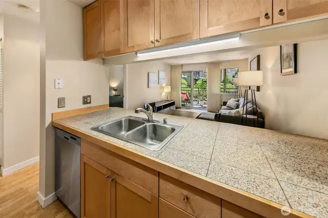 Enjoy talking with your guests through the convenient pass thru.