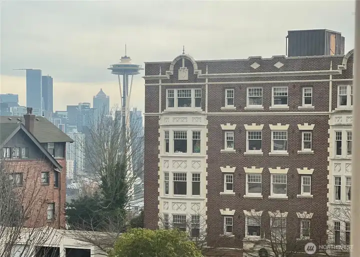 Space Needle view from Eastern living room.window.