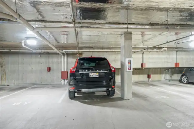 Parking space #68 in the upper level of the garage.