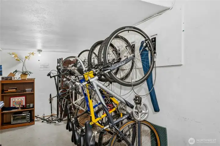 Bike storage room.