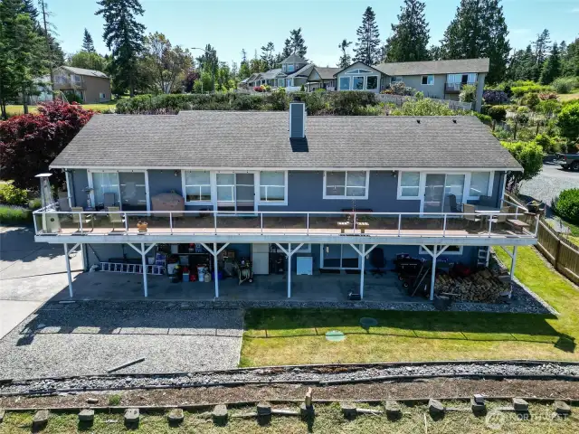 Beautiful expansive deck to help take in the spectacular view of Mt. Baker and the sound.