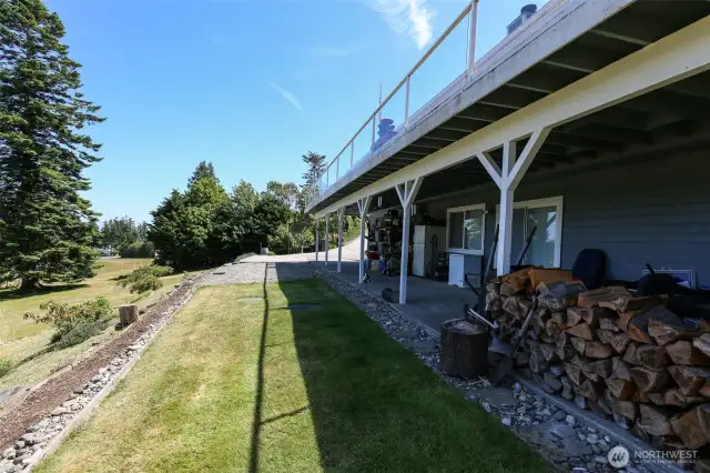 back yard and covered view porch