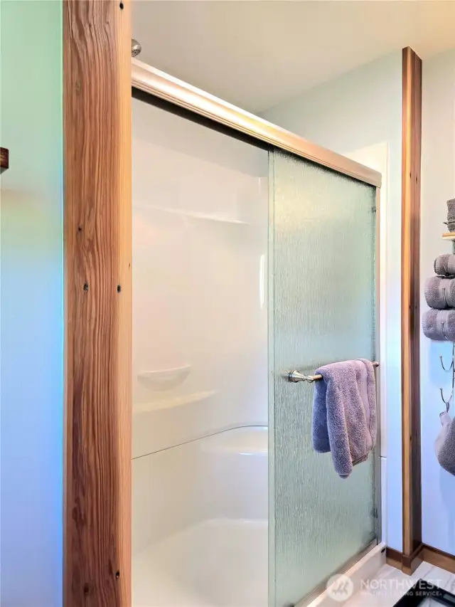 Walk-in shower. All new bathroom.