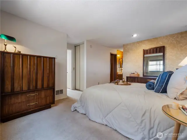 The primary bedroom is oversized and have room for a sitting area if you so should desire.