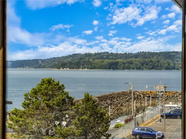Views of the water and Vashon Island.