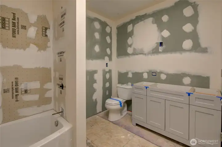 Unfinished full bath