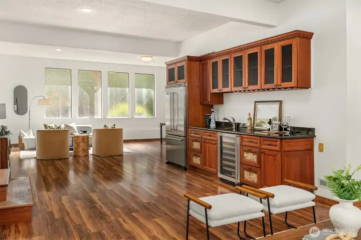 The wetbar, beverage fridge and 2nd refrigerator make entertaining easy!