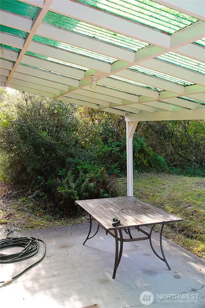 The covered patio.