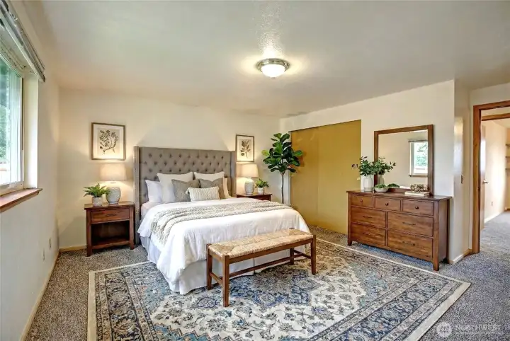 Primary bedroom virtually staged