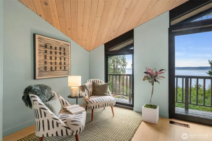 Primary bedroom nook could for dresser, lounge or study space