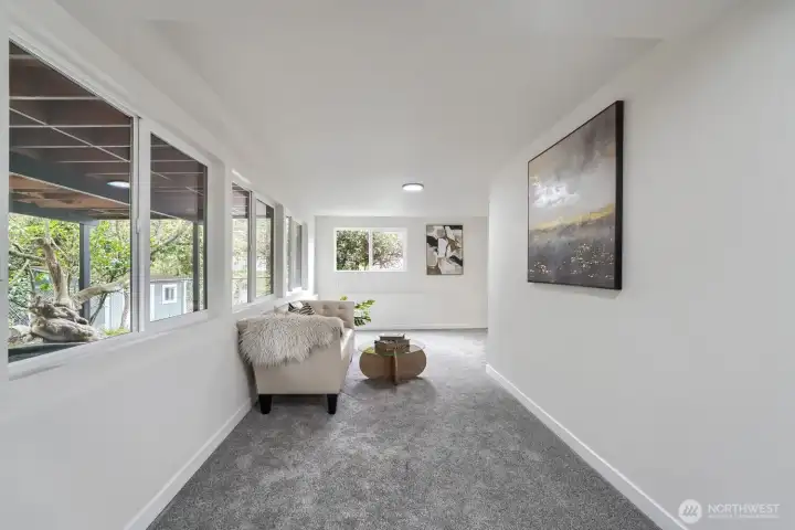 Overflow Family room with lots of space to chill